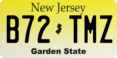 NJ license plate B72TMZ