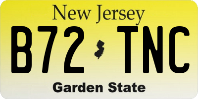 NJ license plate B72TNC