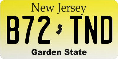 NJ license plate B72TND