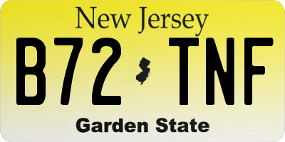 NJ license plate B72TNF