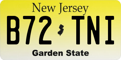 NJ license plate B72TNI
