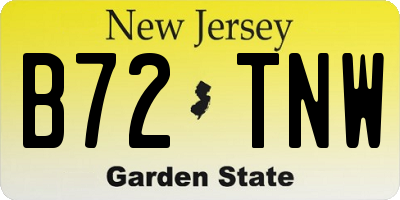 NJ license plate B72TNW