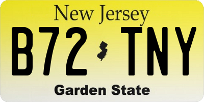 NJ license plate B72TNY