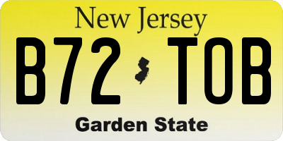 NJ license plate B72TOB