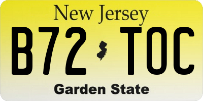 NJ license plate B72TOC