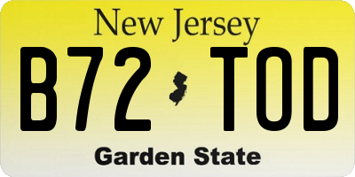 NJ license plate B72TOD