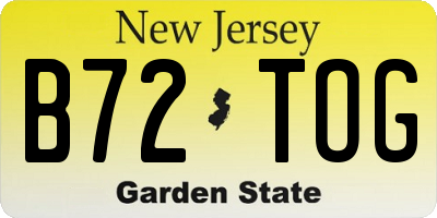 NJ license plate B72TOG