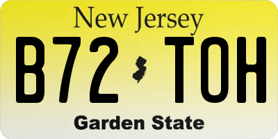 NJ license plate B72TOH