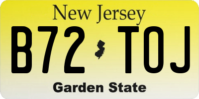 NJ license plate B72TOJ