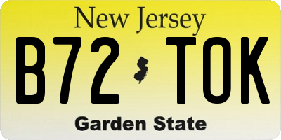 NJ license plate B72TOK