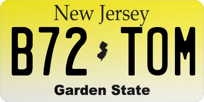 NJ license plate B72TOM