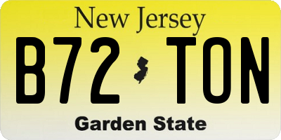 NJ license plate B72TON