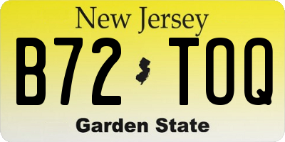 NJ license plate B72TOQ