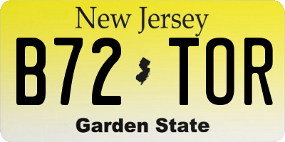 NJ license plate B72TOR