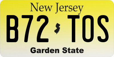NJ license plate B72TOS