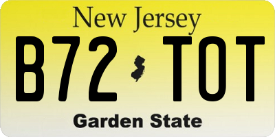 NJ license plate B72TOT