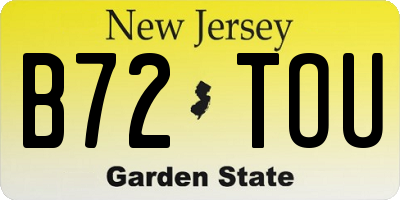 NJ license plate B72TOU