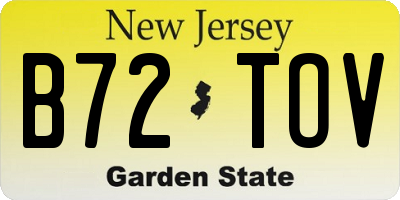 NJ license plate B72TOV