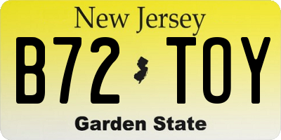 NJ license plate B72TOY