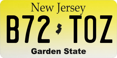 NJ license plate B72TOZ