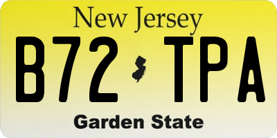 NJ license plate B72TPA