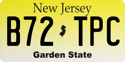 NJ license plate B72TPC