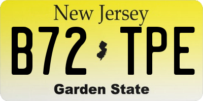 NJ license plate B72TPE
