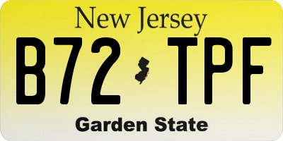 NJ license plate B72TPF