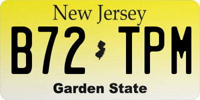 NJ license plate B72TPM