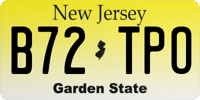 NJ license plate B72TPO
