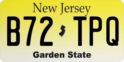 NJ license plate B72TPQ