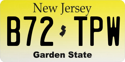 NJ license plate B72TPW