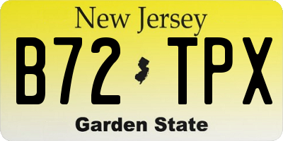NJ license plate B72TPX