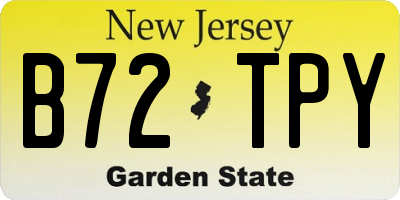 NJ license plate B72TPY