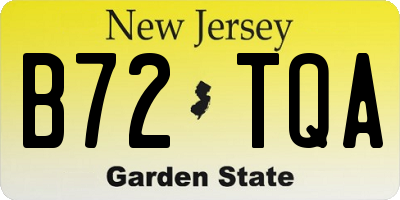 NJ license plate B72TQA