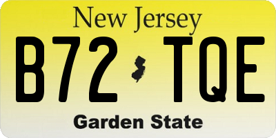 NJ license plate B72TQE