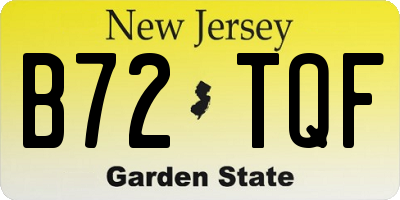 NJ license plate B72TQF