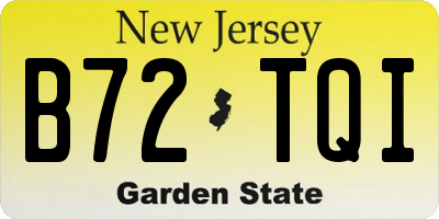 NJ license plate B72TQI