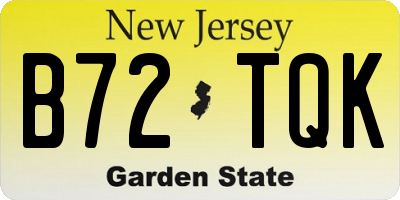 NJ license plate B72TQK