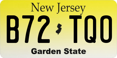 NJ license plate B72TQO