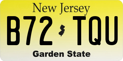 NJ license plate B72TQU