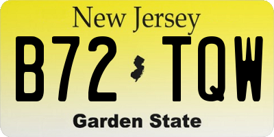 NJ license plate B72TQW