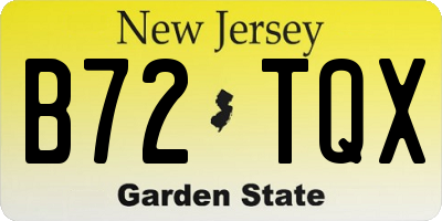 NJ license plate B72TQX