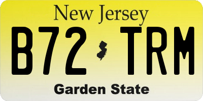 NJ license plate B72TRM