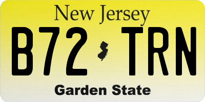 NJ license plate B72TRN