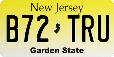 NJ license plate B72TRU