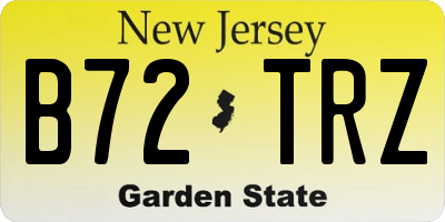 NJ license plate B72TRZ