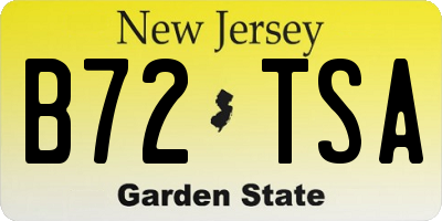 NJ license plate B72TSA
