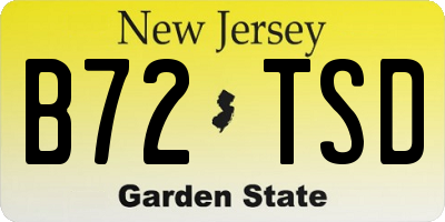 NJ license plate B72TSD