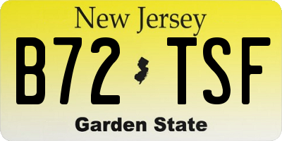 NJ license plate B72TSF